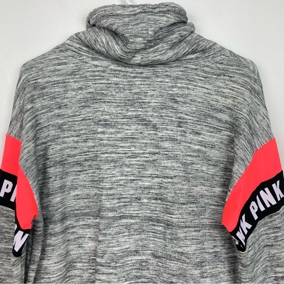 PINK Victoria’s Secret Oversized Pull-on Mock Neck Logo Sweatshirt - Picture 4 of 8